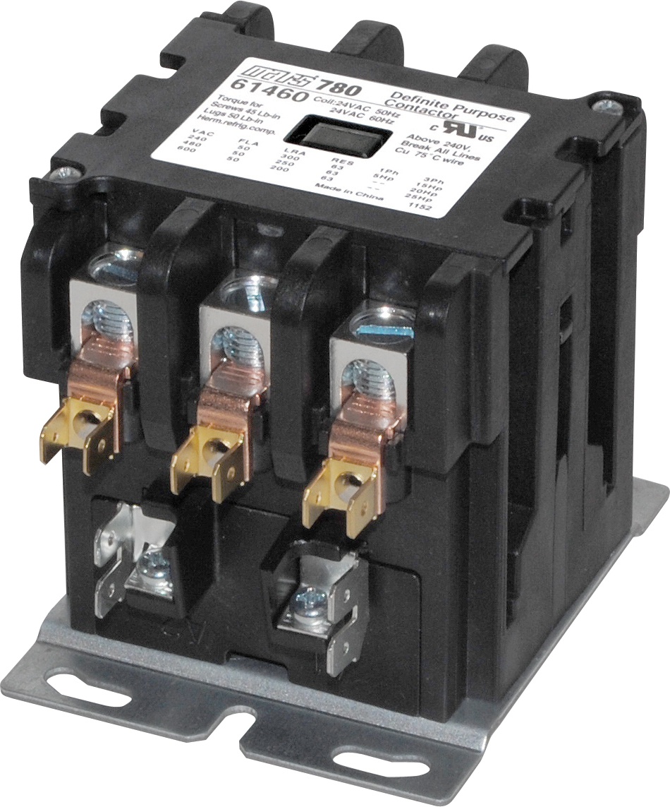 Jard M61460 780 Definite Purpose Contactor - 50 A, 3-Pole, 24V