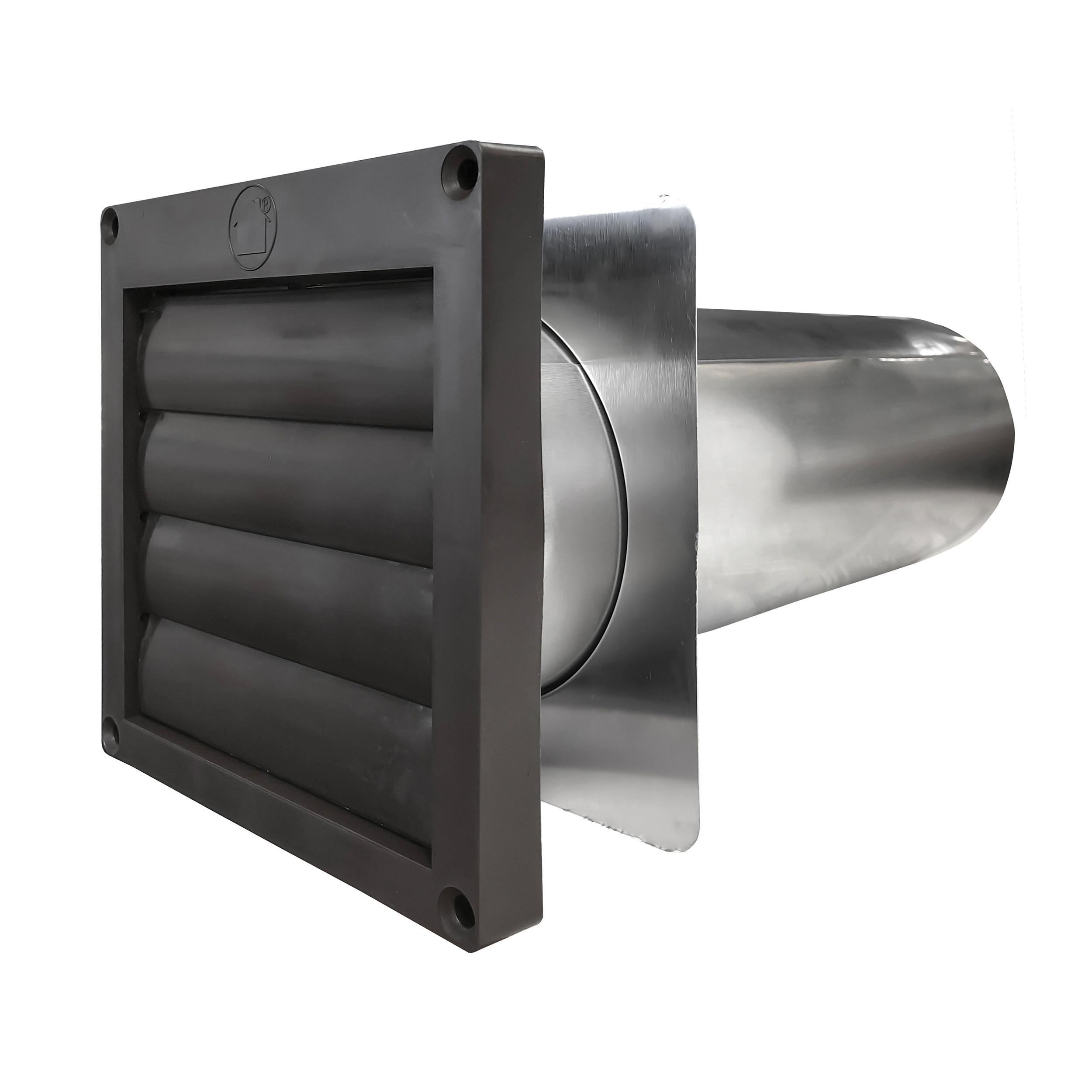 Builders Best® Nemco 110282 Louvered Vent Hood With Tailpipe, 4 in, 11-5/8 in L, 5-1/2 in W, 5-1/2 in D, Plastic