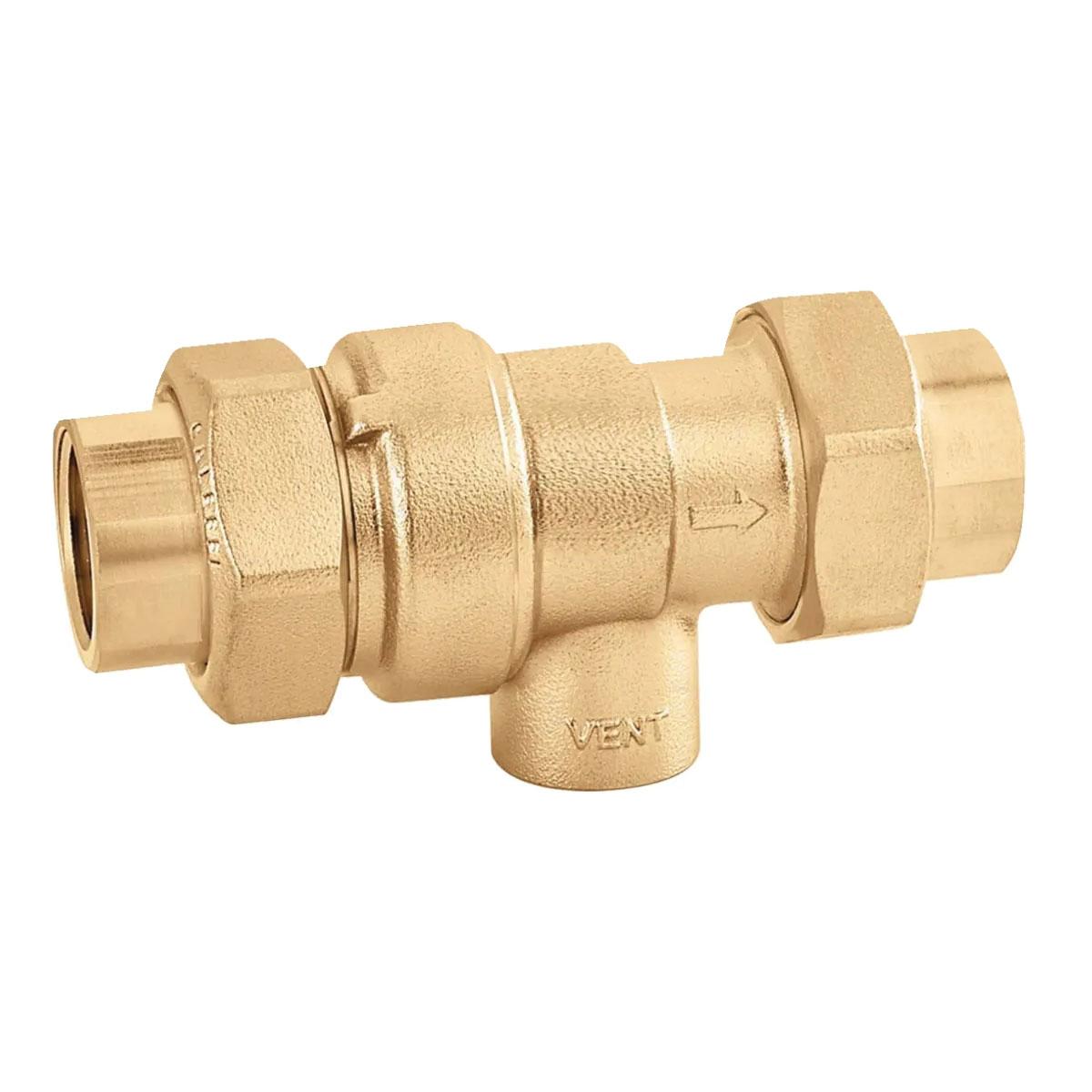 Caleffi AutoFill™ 573 Series 573409A Dual Check Backflow Preventer With Atmospheric Vent, 1/2 in, Sweat, Contains Lead