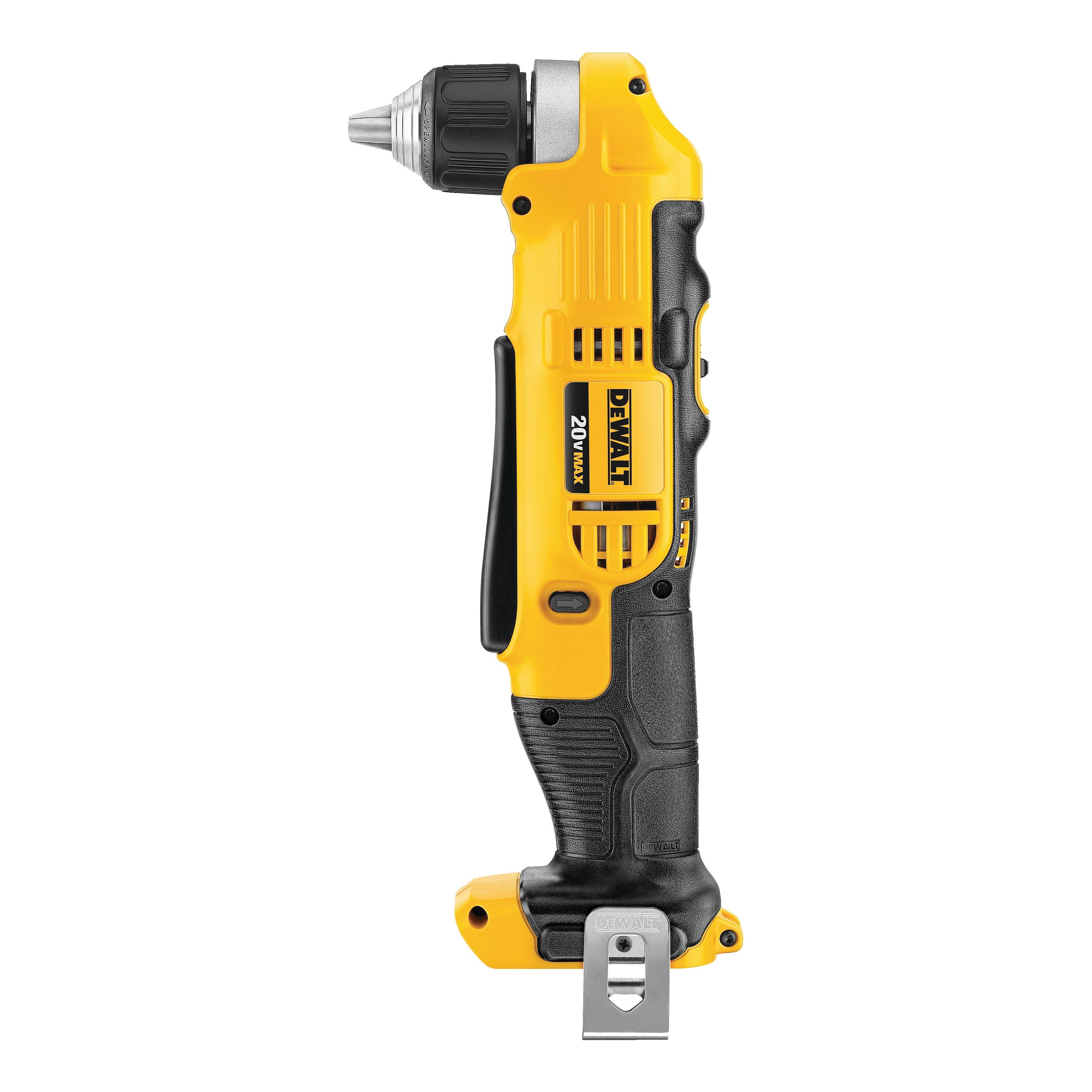 DeWALT® GUARANTEED TOUGH® DCD740B Right Angle Drill/Driver, Tool/Kit: Tool, 0 to 360 in-lb, 3/8 in Chuck, Keyless Chuck