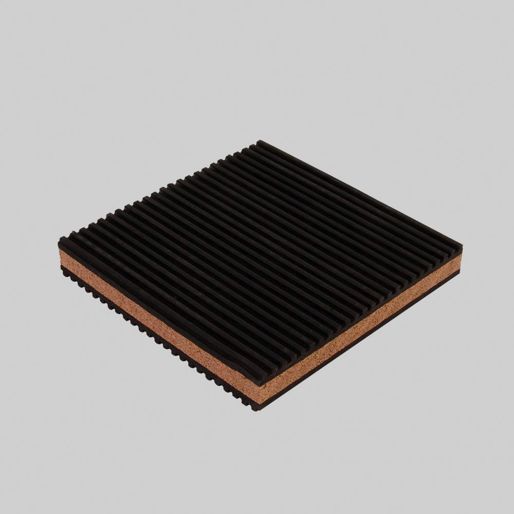 DiversiTech® MP-6C Anti-Vibration Pad, 6 in L, 6 in W, 7/8 in H, Cork/Rubber, Black/Brown