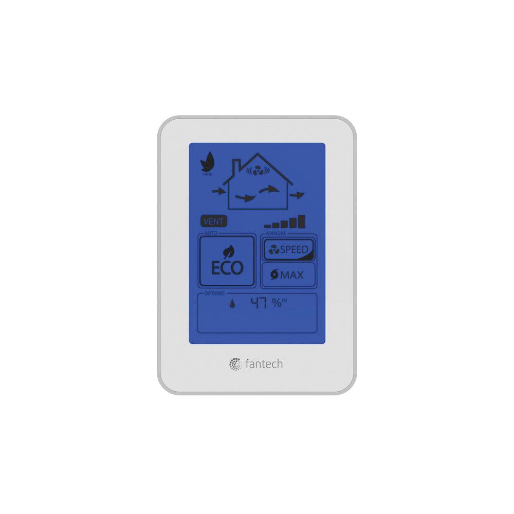fantech® ECO-Touch® 414727 Multi-Function Dehumidistat, Plastic, White