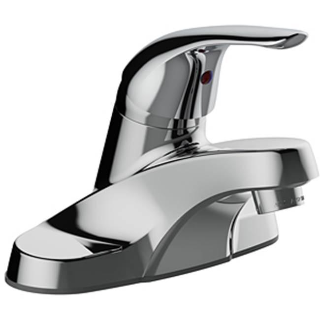 Single Handle 4'' Centerset Lavatory Faucet, 50/50 Push Pop-Up, Washerless, 1.2 Gpm, Chrome