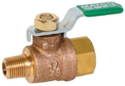 Matco-Norca™ 755MF00LF Matco 1/8 Mxf Forged Brass Full Port Ball Valve Lead