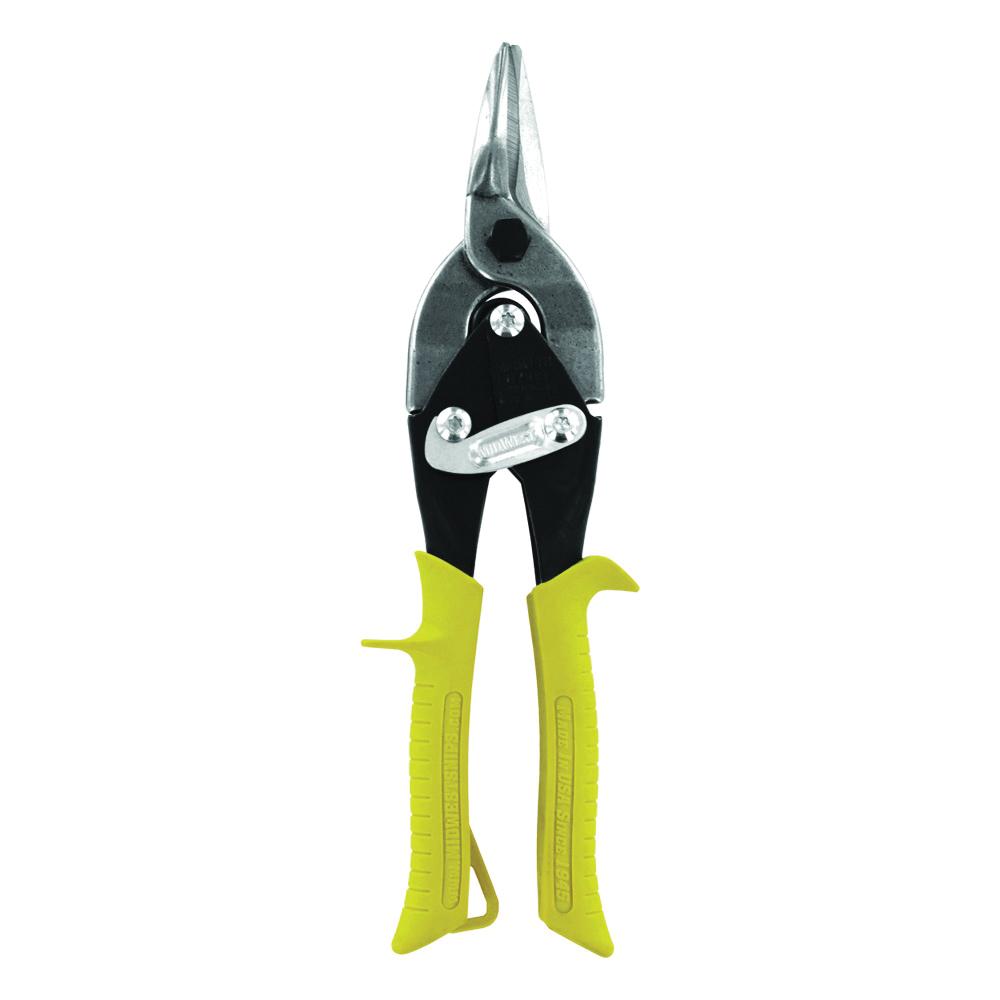 Midwest Snips® MWT-6716S Aviation Snip, Straight, Left, Right Cut, Steel Blade, Ergonomic Handle, Yellow Handle