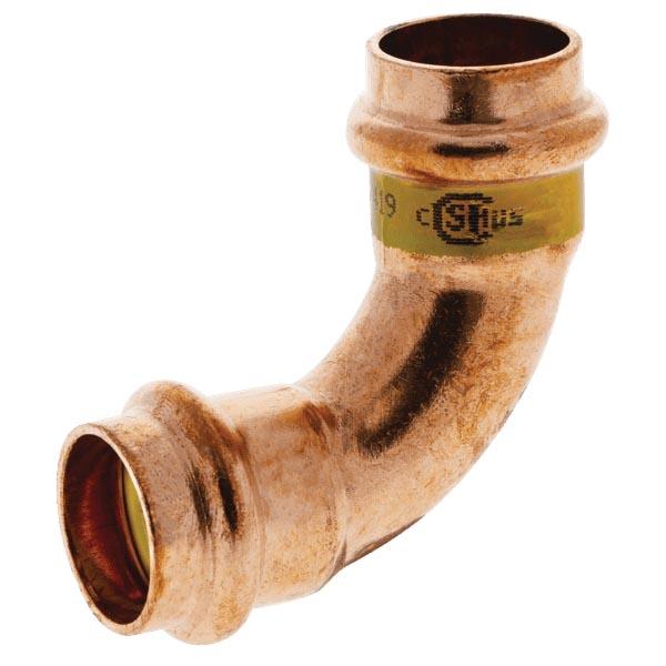 NIBCO® PressG™ PCH607 Series 9055455HPC 90 deg Elbow, 1/2 in Press x 1/2 in Press, Copper