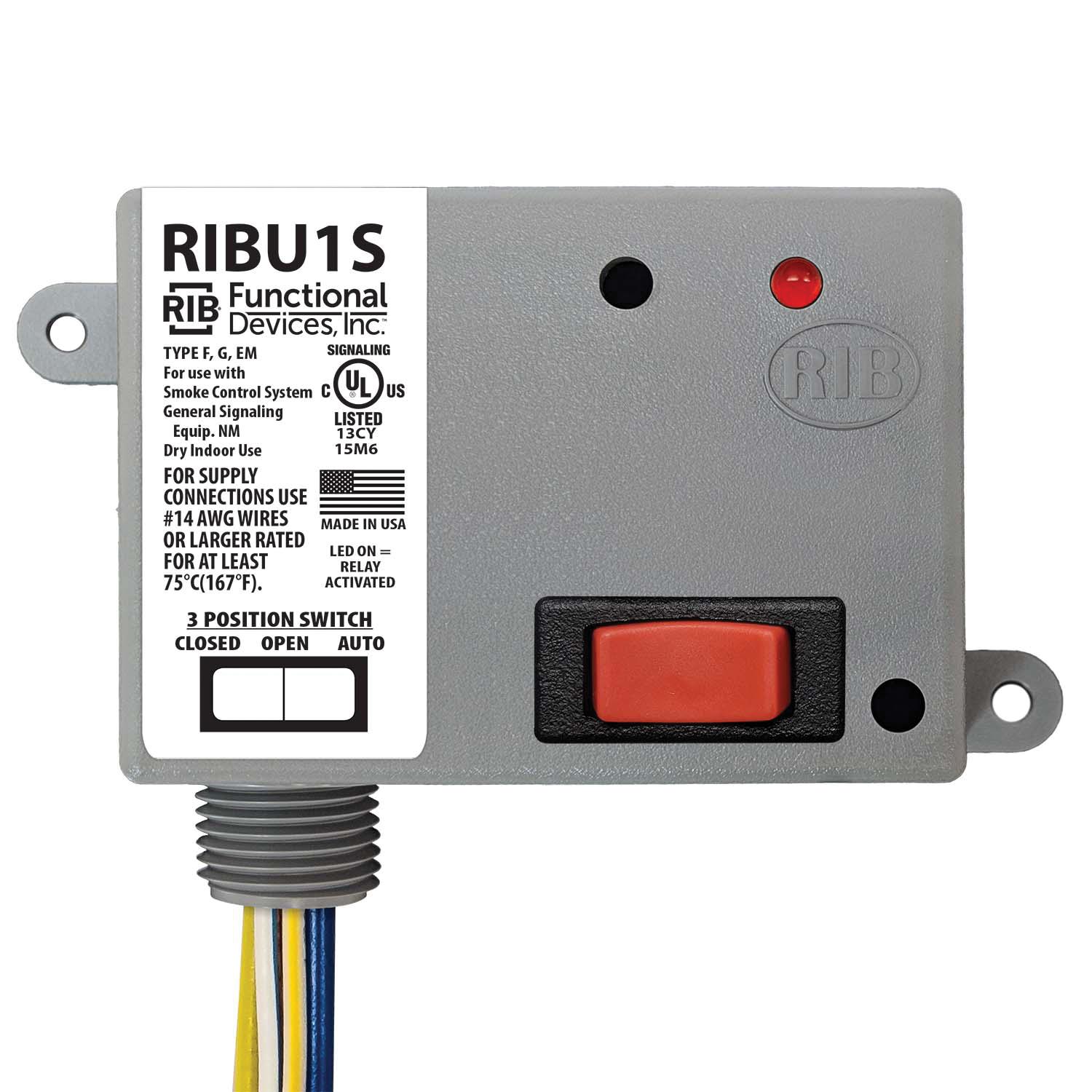 RIB® RIBU1S Pilot Control Relay, 10 A, SPST, 10 to 30 VAC/VDC, 120 VAC Coil