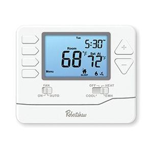 Robertshaw® RS8000 Series RS8210 Non-Programmable Thermostat, 24 VAC, 1.5 A, (2) AAA Alkaline Battery, 2
