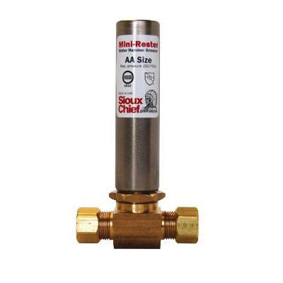 Sioux Chief 660-GT Series 660-GTC0 Water Hammer Arrestor, 1/4 in, Compression, 350 psi, 250 deg F, 304 Stainless Steel