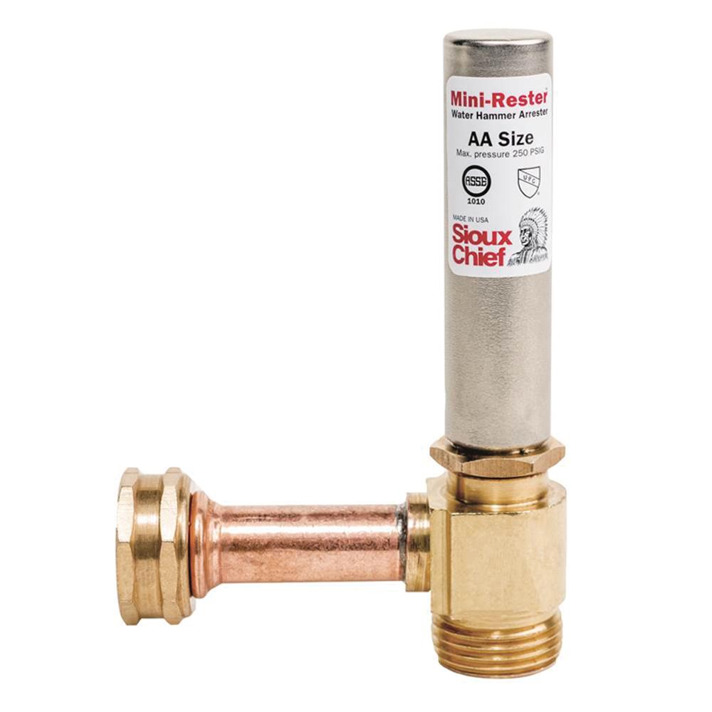 Sioux Chief MiniRester™ 660 Series 660-H Arrestor Tee, 3/4 in, Female Swivel x MHT, 250 psig, 250 deg F, Copper