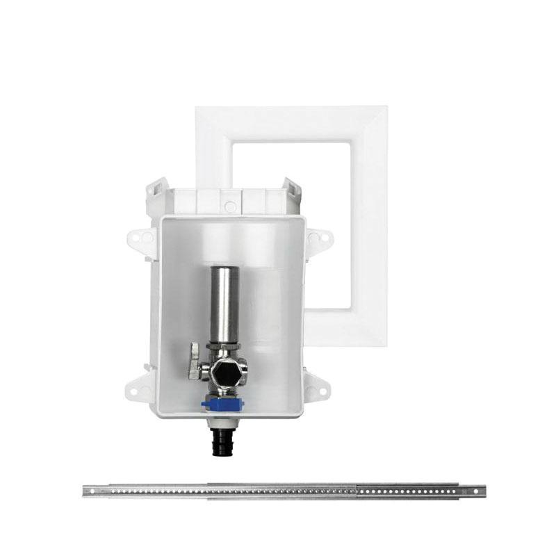 Sioux Chief OxBox™ 696 Series 696-G1010WF Ice Maker Outlet Box, 1/2 in, PEX, 1/4 in Valve, Quarter-Turn Valve, ABS Box