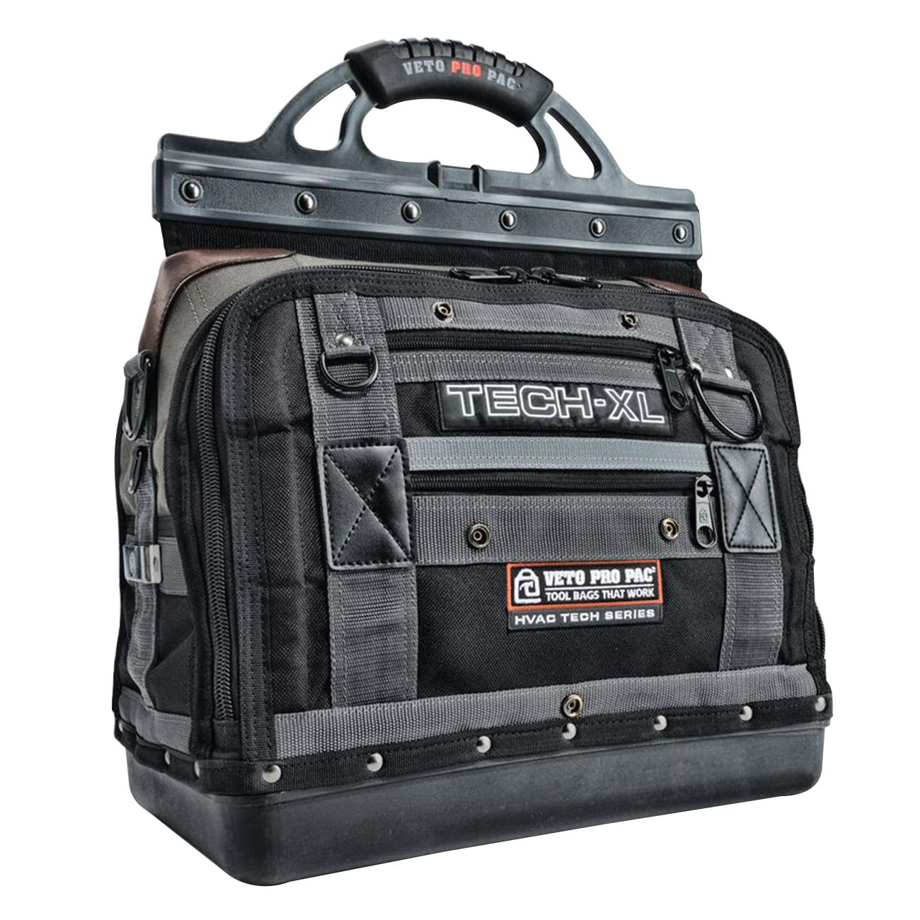VETO PRO PAC® Tech TECH-XL Tool Bag, 9-1/2 in W, 20-3/4 in H, (80) Tiered, (14) Neoprene -Pocket, Zipper Closure
