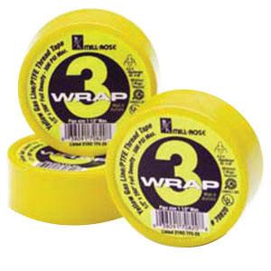 Cleanfit 70830 Thread Seal Tape, 0.004 in Thick, 3/4 in W, 260 in L, Yellow, PTFE