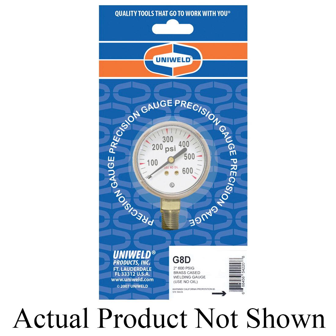 UNIWELD® G7SD Gauge, 2 in Dial, 4000 psi, 1/4 in