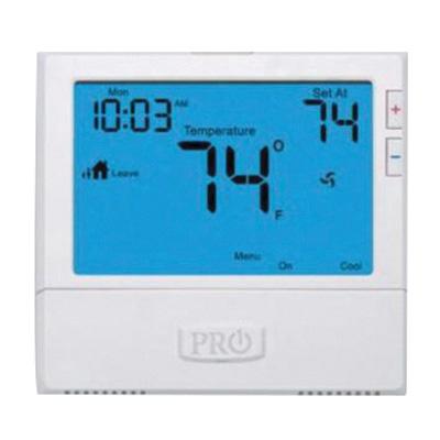 PRO1® T855 Programmable Thermostat, 24 VAC, 7 day or 5/1/1 Programmable Programmability, 3 Heat/2 Cool