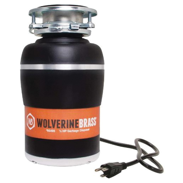 WOLVERINE BRASS® The Beast Series 85496 Mini-Disposal, 33.8 oz, 120 V, 3/4 hp, 1700 rpm, Stainless Steel, Matte Black