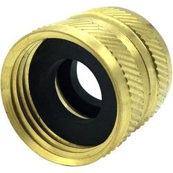 Wal-Rich 4610026 Hose Nipple, 3/4 in Female Garden Hose Threaded x 3/4 in Female Garden Hose Swivel, Brass