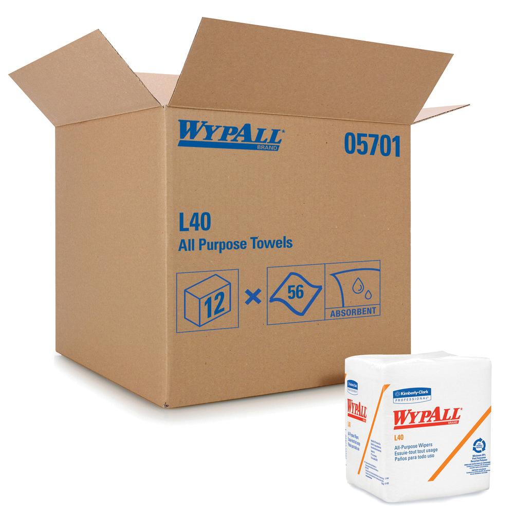 WYPALL® 5701 Dry Towel, Unscented, 1-Ply, 56 Count, Packet