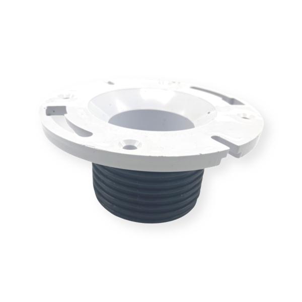 Wal-Rich 1346092 Push-to-Set Closet Flange, 4 in Pipe, 7 in OD, PVC/Rubber, 3-1/2 in L