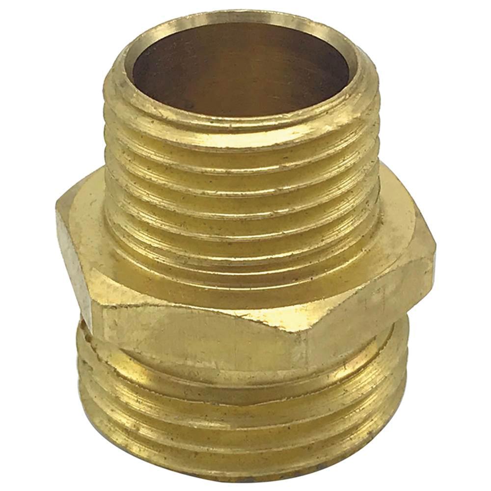 Wal-Rich 4610010 Reducing Nipple, 3/4 in MHT x 3/4 in MIP x 1/2 in FIP, Brass