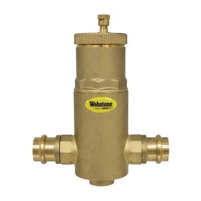 Webstone 7800 Series H-78004 Pro-Connect Horizontal Air Separator With Removable Vent Head and Coalescing Medium, 1 in
