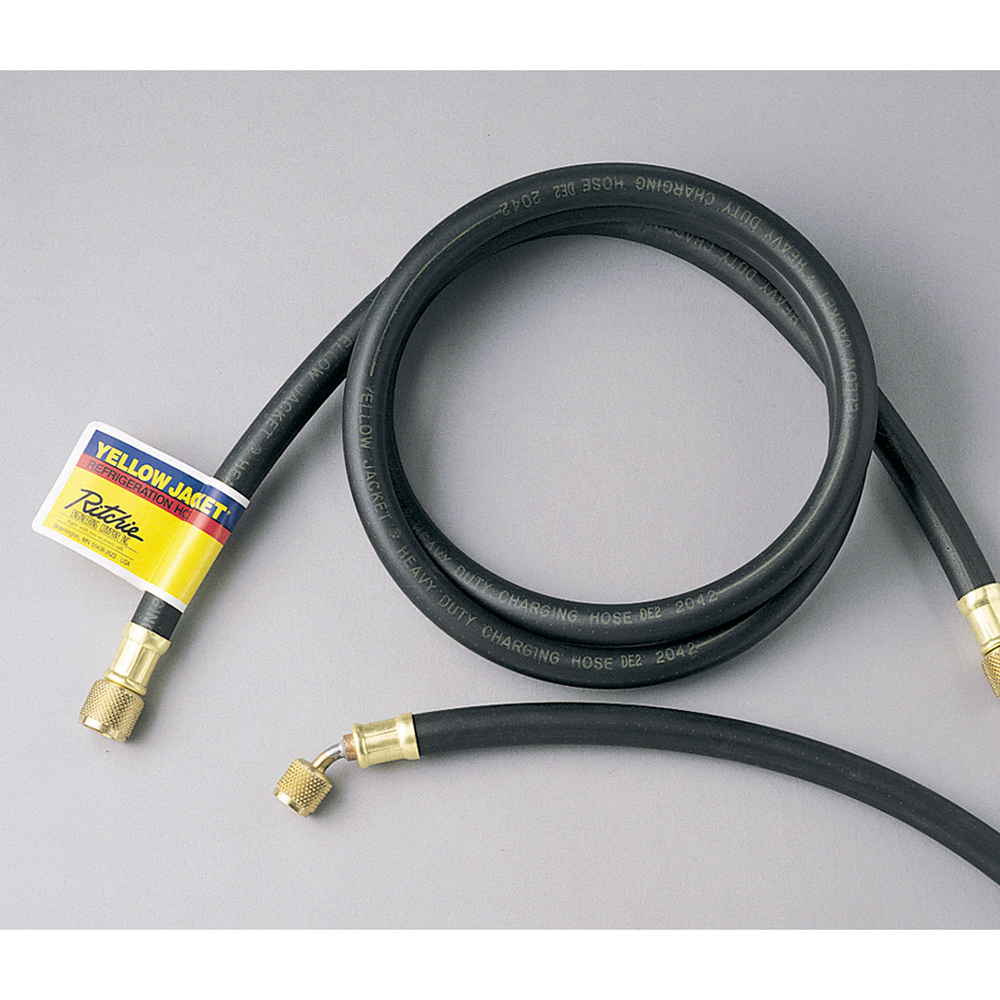 Yellow Jacket® PLUS II™ CA-60 Combination Charging/Vacuum Hose, Angle x Flared, 60 in L, Black