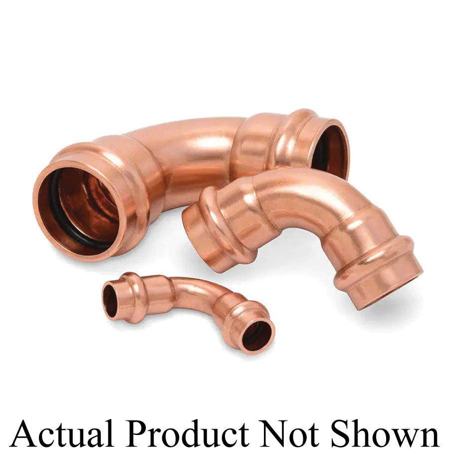 ZoomLock® 870600 90 deg Elbow, 1/4 in Press-to-Connect x 1/4 in Press-to-Connect, Copper