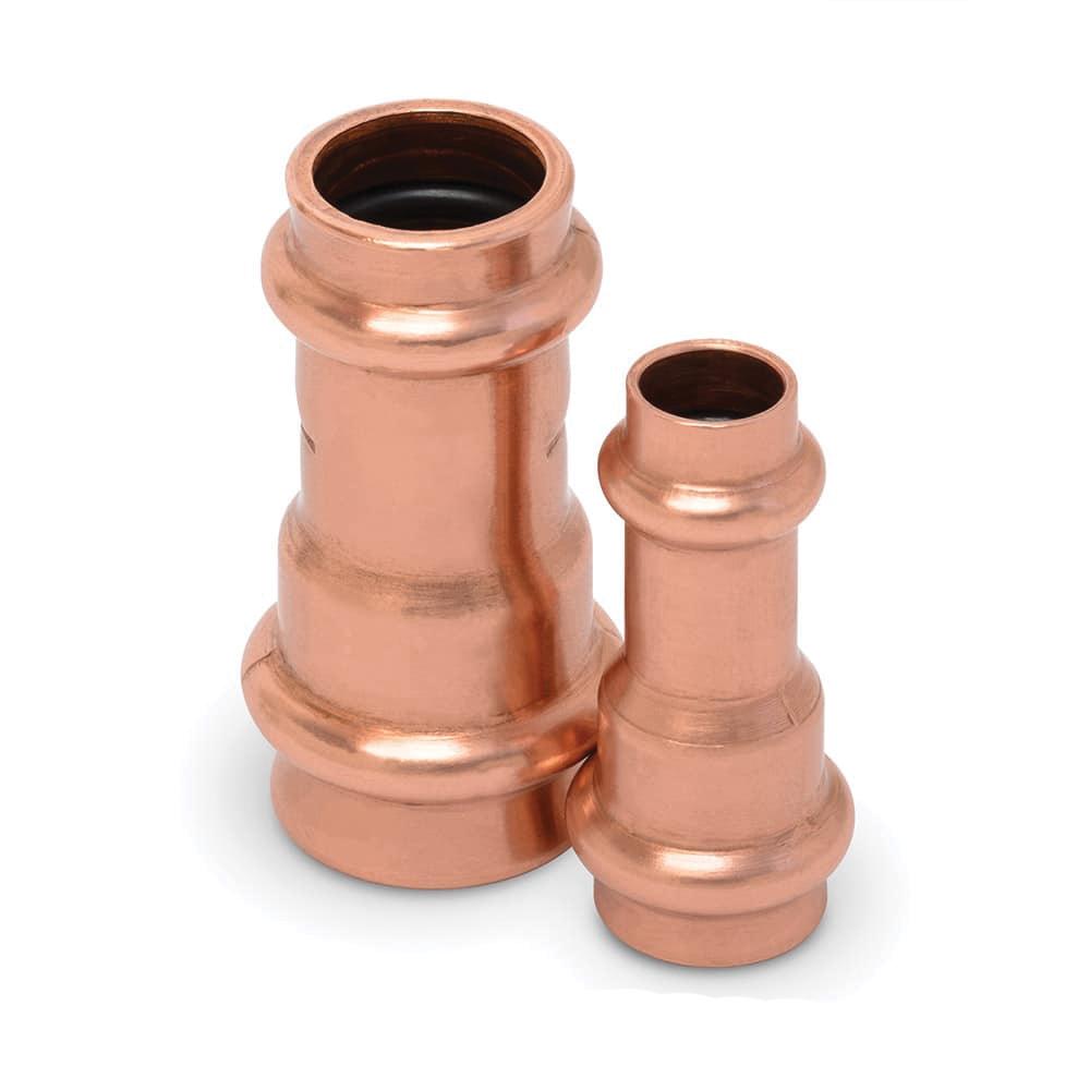 ZoomLock® 870804 Reducer Coupling, 7/8 in Press-to-Connect x 5/8 in Press-to-Connect, Copper