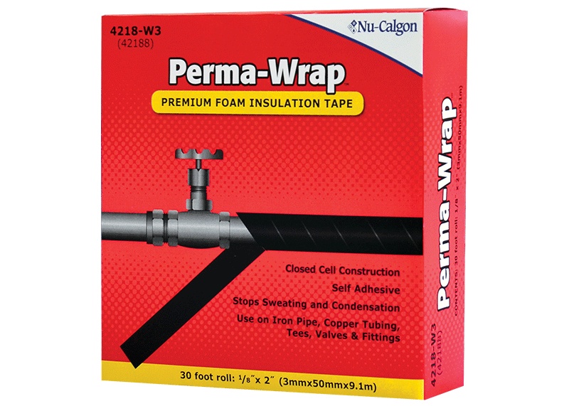 Nu-Calgon 4218-W3 Perma-Wrap Foam Insulation Tape - 2 In X 1/8 In X 30 Ft