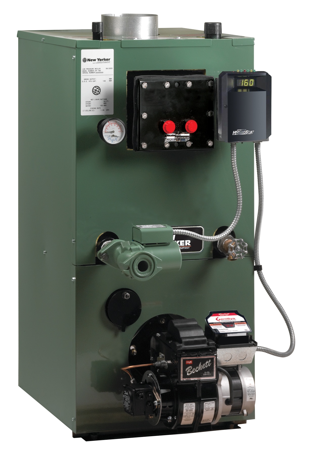 New Yorker® AP-154U-T Ap-U Series Natural Gas Water Boiler - 154,000 Btu/H