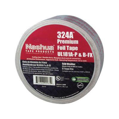 Nashua® 1087631 Printed Foil Tape, 4.8 mil Thick, 2-1/2 in W, 60 yd L, Silver, Acrylic Adhesive, Foil Backing