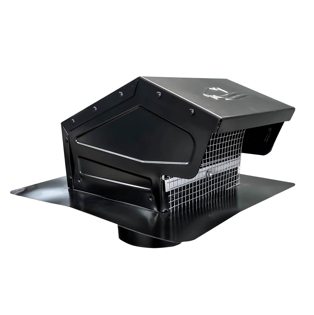 GRV824 4 in Black Roof Cap, Collar, Flapper Screen
