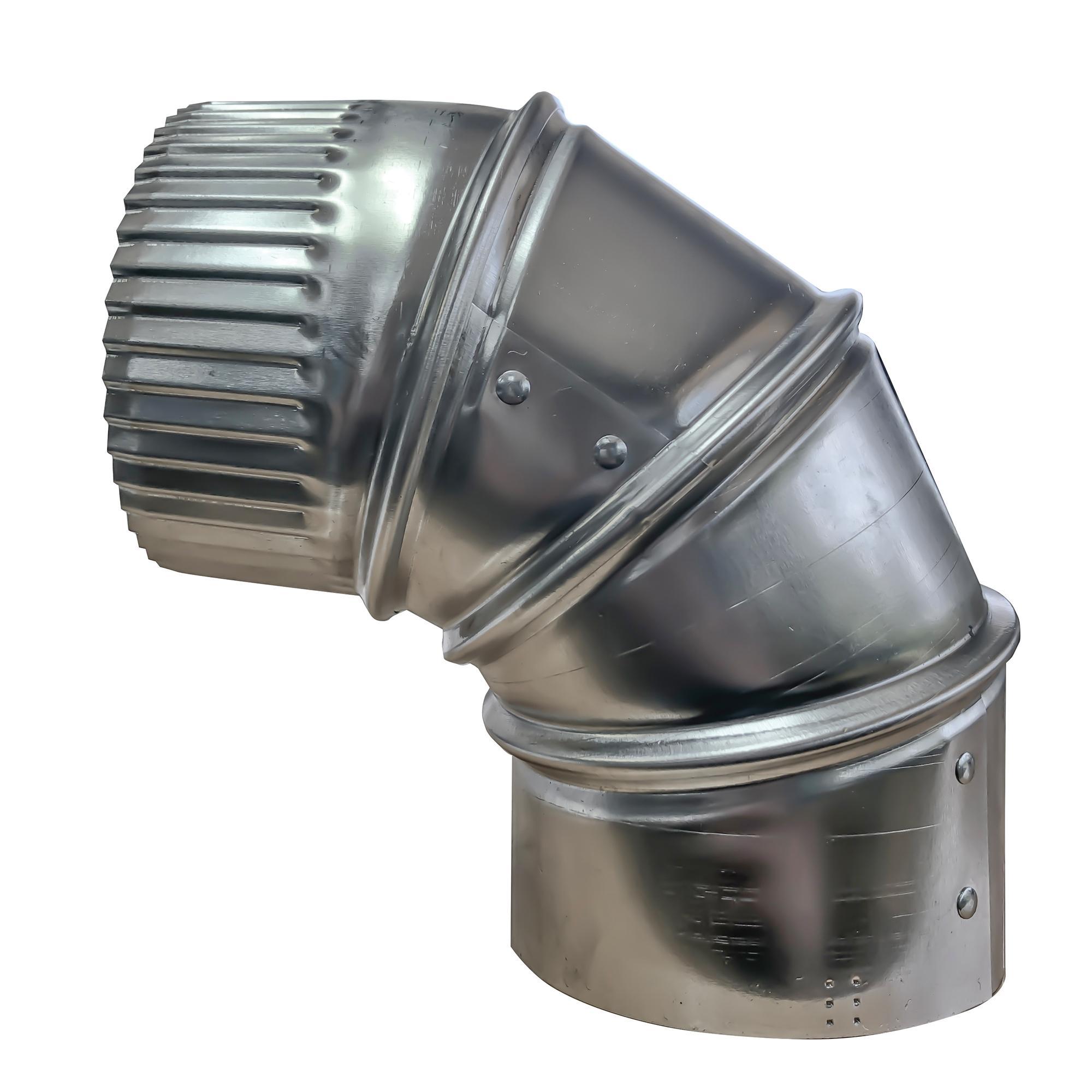 Builders Best® 110544 Standard Elbow, 4 in, 90 deg, Plain End x Crimped End, Aluminum