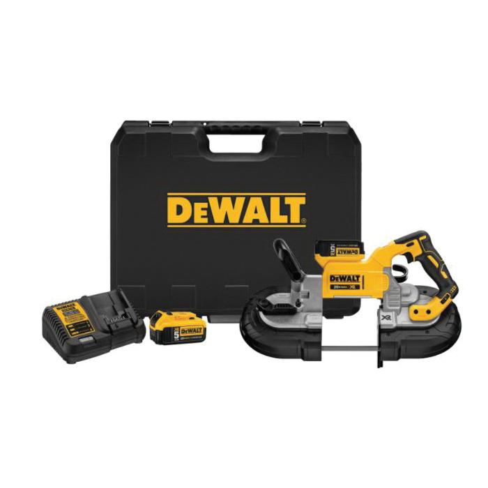 DeWALT® DCS374P2 Band Saw Kit, Tool/Kit: Kit, 4-3/4 in Cutting Capacity, 44-7/8 in L Blade, 20 V, Lithium-Ion Battery