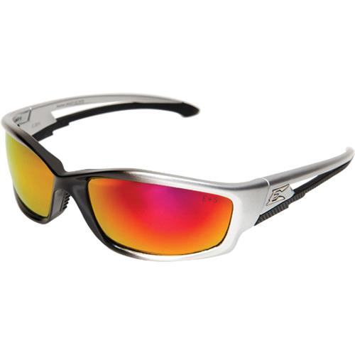 EDGE® SKAP119 Safety Glasses, Unisex, Universal, Aqua Precision Red Mirror Lens, Scratch-Resistant Lens, Straight Temple