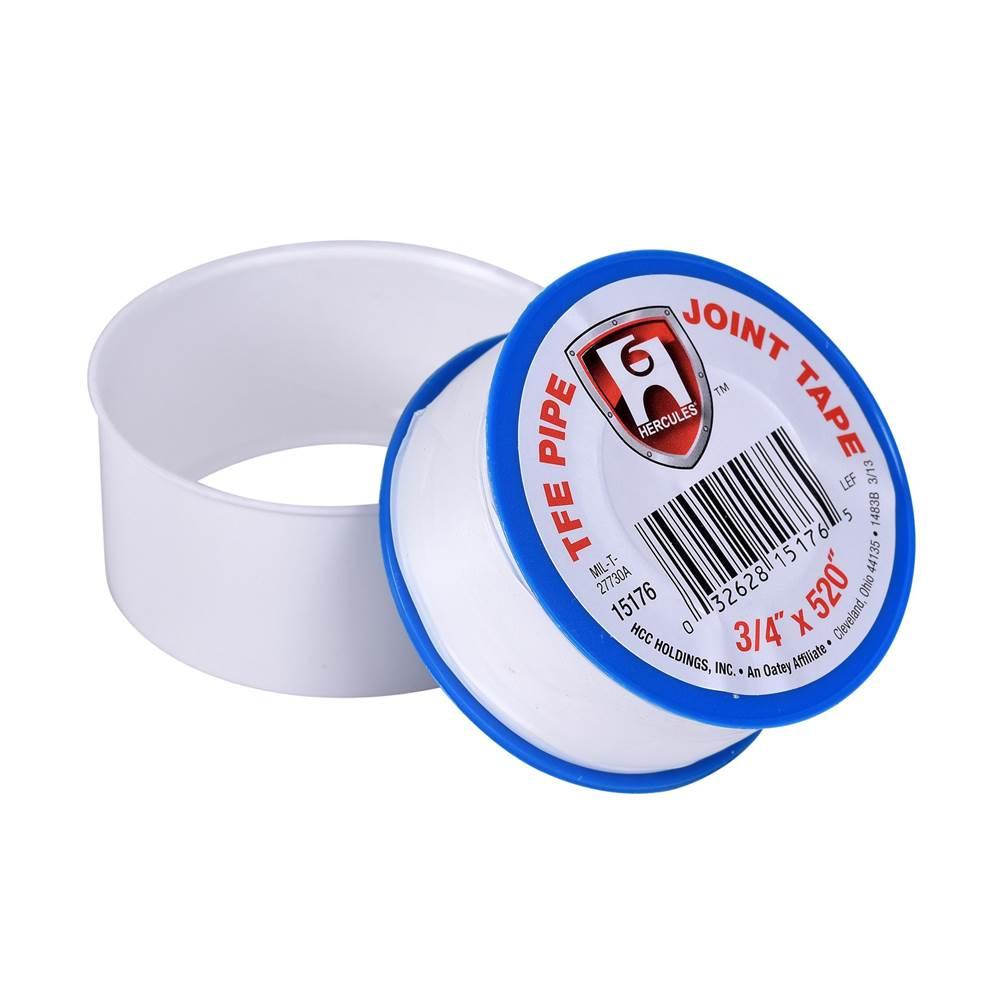 HERCULES® 15176 General Purpose Pipe Joint Tape, 0.003 in Thick, 3/4 in W, 520 in L, White, PTFE
