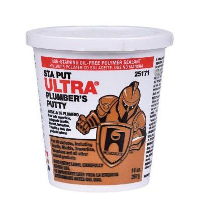 HERCULES® Sta Put Ultra® 25171 Plumber's Putty, Solid, Off-White, Slight, 14 oz, Bucket