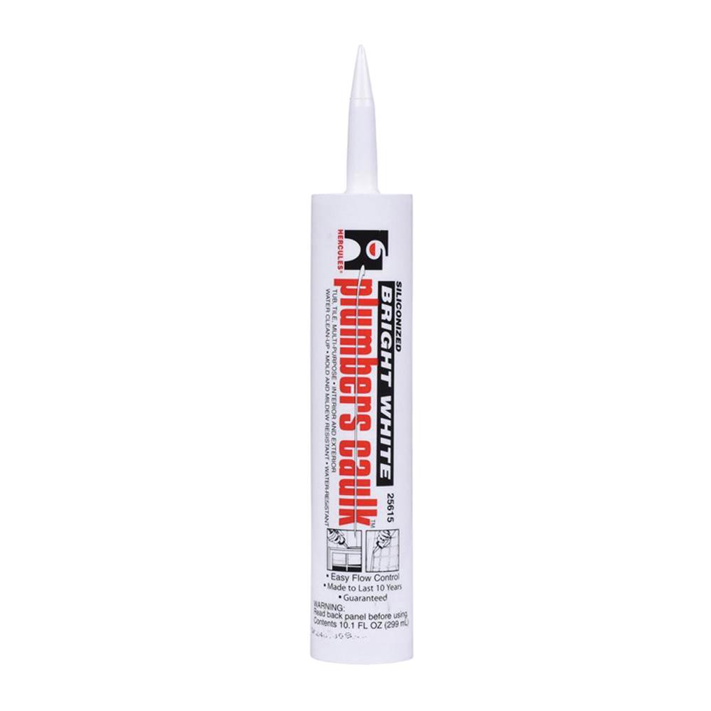 HERCULES® Plumbers Caulk™ Series 25615 Plumber Caulk, Paste, White, Ammonia, 36 hr Curing, 10.1 oz, Cartridge