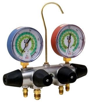 JB Industries 25233 J/B R22/R404A/R410A 4-Port Zeppelin Manifold With 60" Ccle Hoses