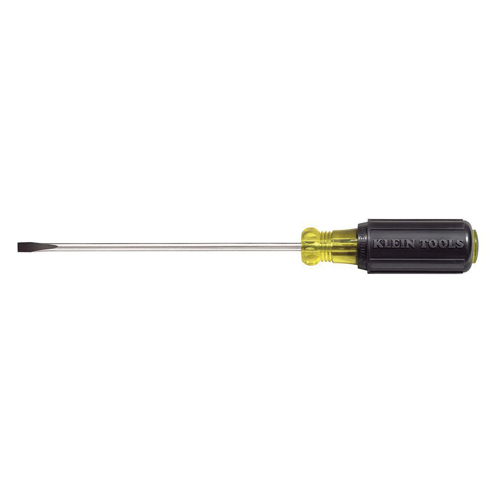 KLEIN TOOLS® 601-10 Screwdriver, Cabinet Point, 3/16 in Point, 13-3/4 in OAL, Cushion Handle