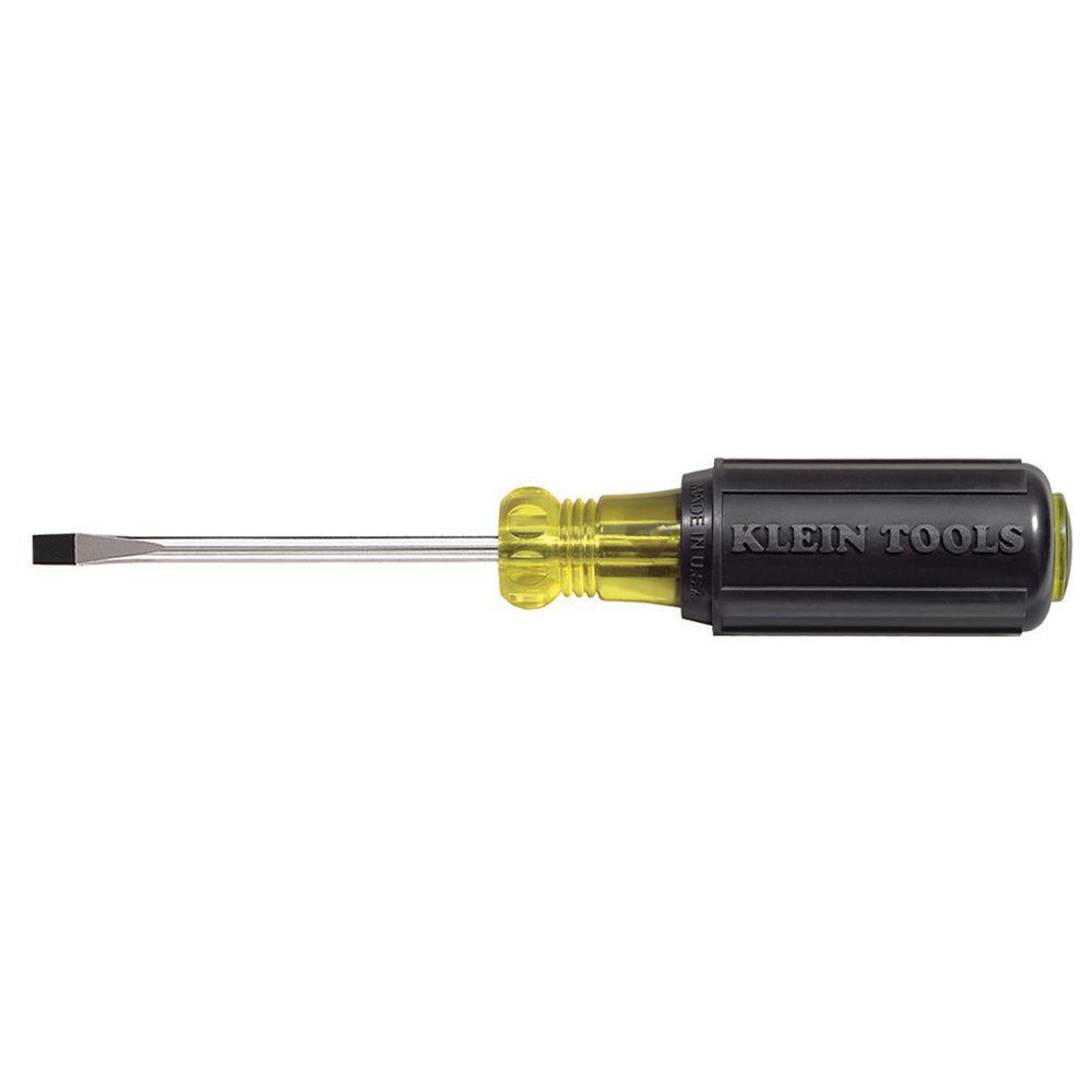 KLEIN TOOLS® 601-3 Screwdriver, Cabinet Point, 3/16 in Point, 6-3/4 in OAL, Cushion Handle