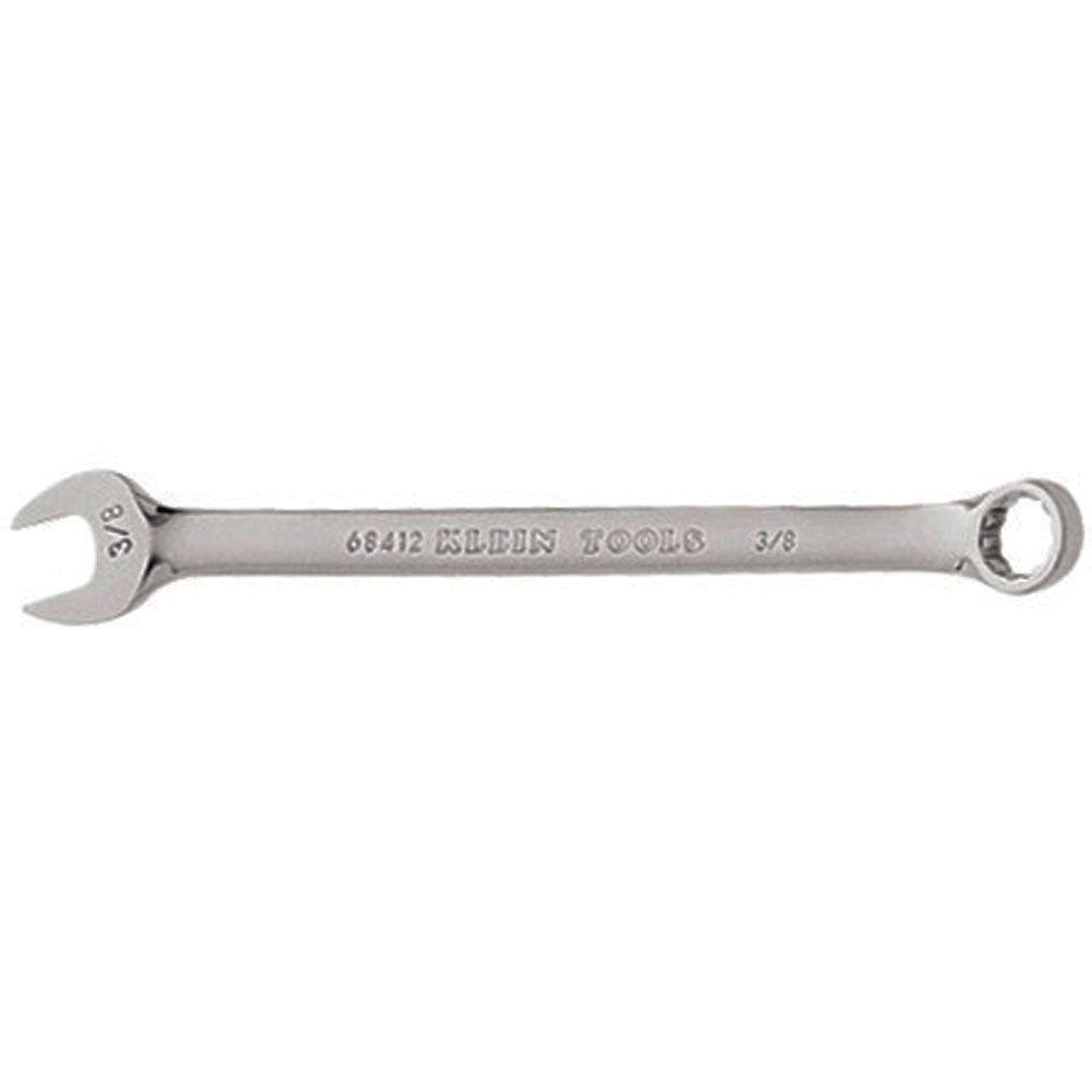 KLEIN TOOLS® 68412 Combination Wrench, 3/8 in Wrench Opening, 12 -Point, 6-1/8 in OAL, Alloy Steel Wrench