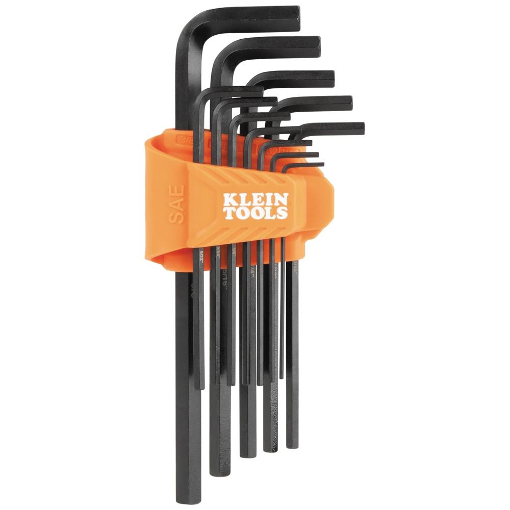 KLEIN TOOLS® LS12 L-Style Key Set, System of Measurement: SAE, Steel, Black Phosphate, 12 -Piece