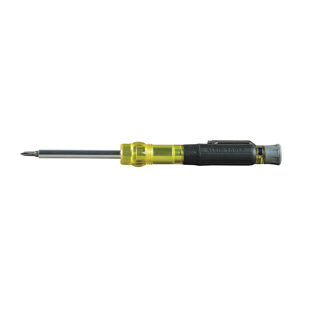 KLEIN TOOLS® 32614 Pocket Multi-Bit Screwdriver, Phillips®, Slotted Point, Non-Insulated, Non-Magnetized Tip, 4 -Piece