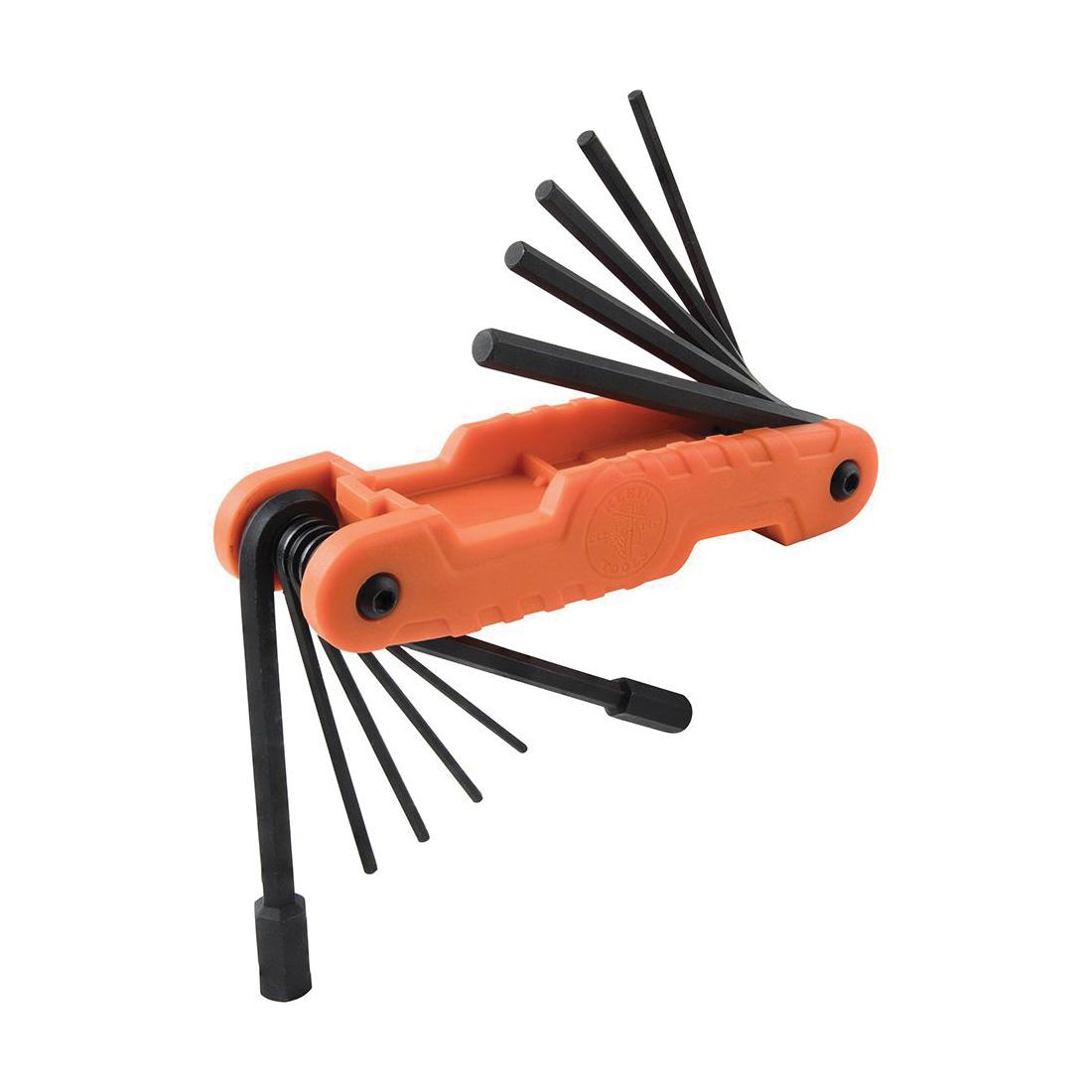 KLEIN TOOLS® 70550 Pro Folding Hex-Key Set, System of Measurement: Imperial, Alloy Steel, 11 -Piece