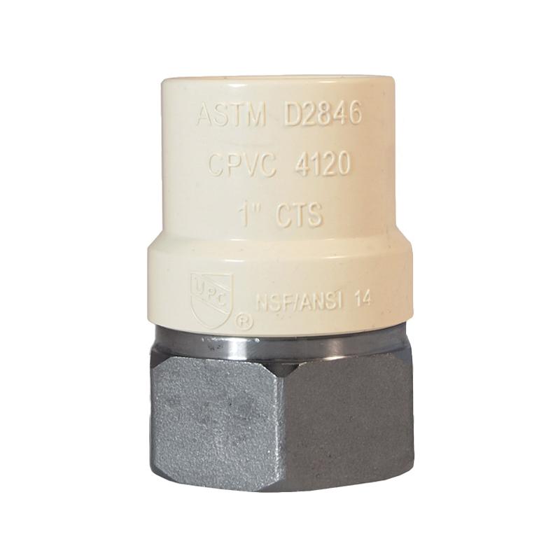 Legend Valve 302-443 Pipe Adapter, 1/2 in FNPT x 1/2 in CPVC, CPVC/Stainless Steel