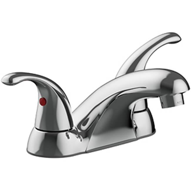 Two Handle 4'' Centerset Lavatory Faucet, Quick Mount Installation, 50/50 Push Pop-Up, Ceramic Cartridges, 1.2 Gpm, Chrome