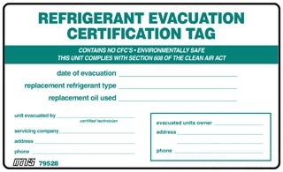 Mars® M79528 Refrig Evac Cert 5Pk