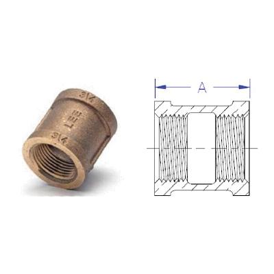 Matco-Norca™ B-RC0704LF Coupling, 1-1/2 in FNPT x 3/4 in FNPT, 1.8 in, Brass