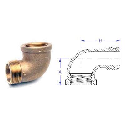 Matco-Norca™ B-ST9005LF Street Elbow, 1 in MNPT x 1 in FNPT, Brass